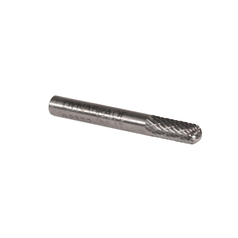 Carbide Burr, 1/4" (6 mm) Dia., SC-1 D/C Burr, Cylinder-Radiused End, 5/8" Flute L, 1/4" Shank