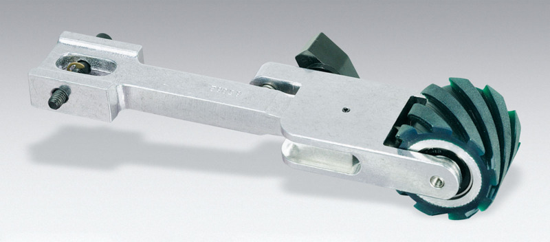 Power Arm, 2" Dia. x 2" W, 70 Duro Serrated Urethane