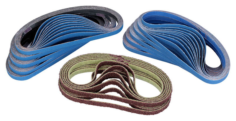 Dynafile 1/2" (13 mm) W x 24" (610 mm) L Abrasive Belt Assortment Pak Contains: