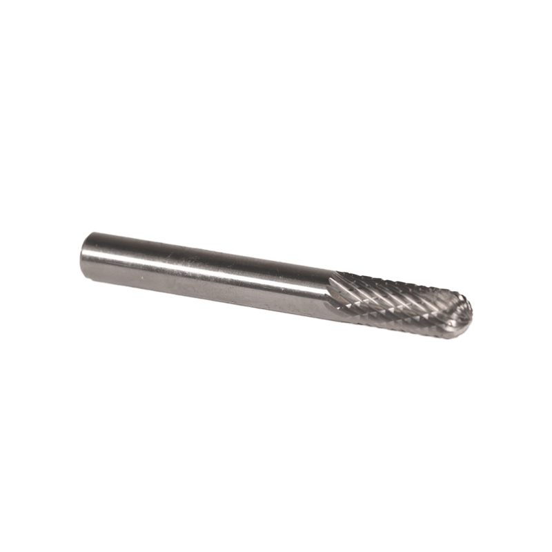 Carbide Burr, 6 mm Dia., SC-1 D/C Burr, Cylinder-Radiused End, 16 mm Flute L, 6 mm Shank